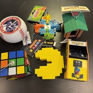 NEW 6 Ruz Ornaments PAC Man Lincoln Logs Hungry Hippo Sandlot Rubik's Cube